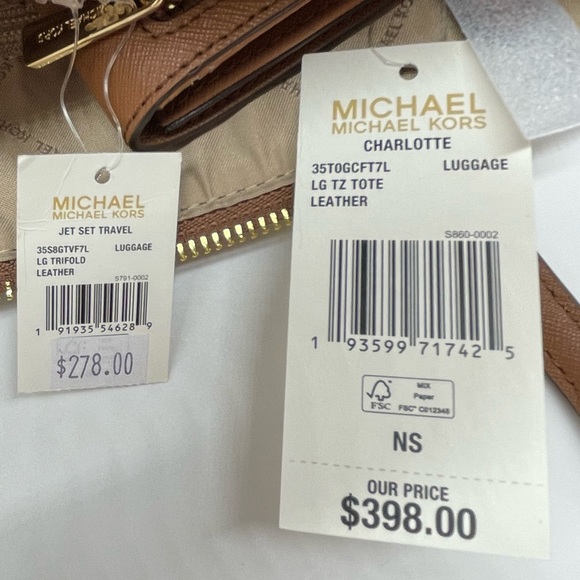 Michael Kors Large Charlotte Tote Bag & Trifold Wallet - Picture 13 of 13